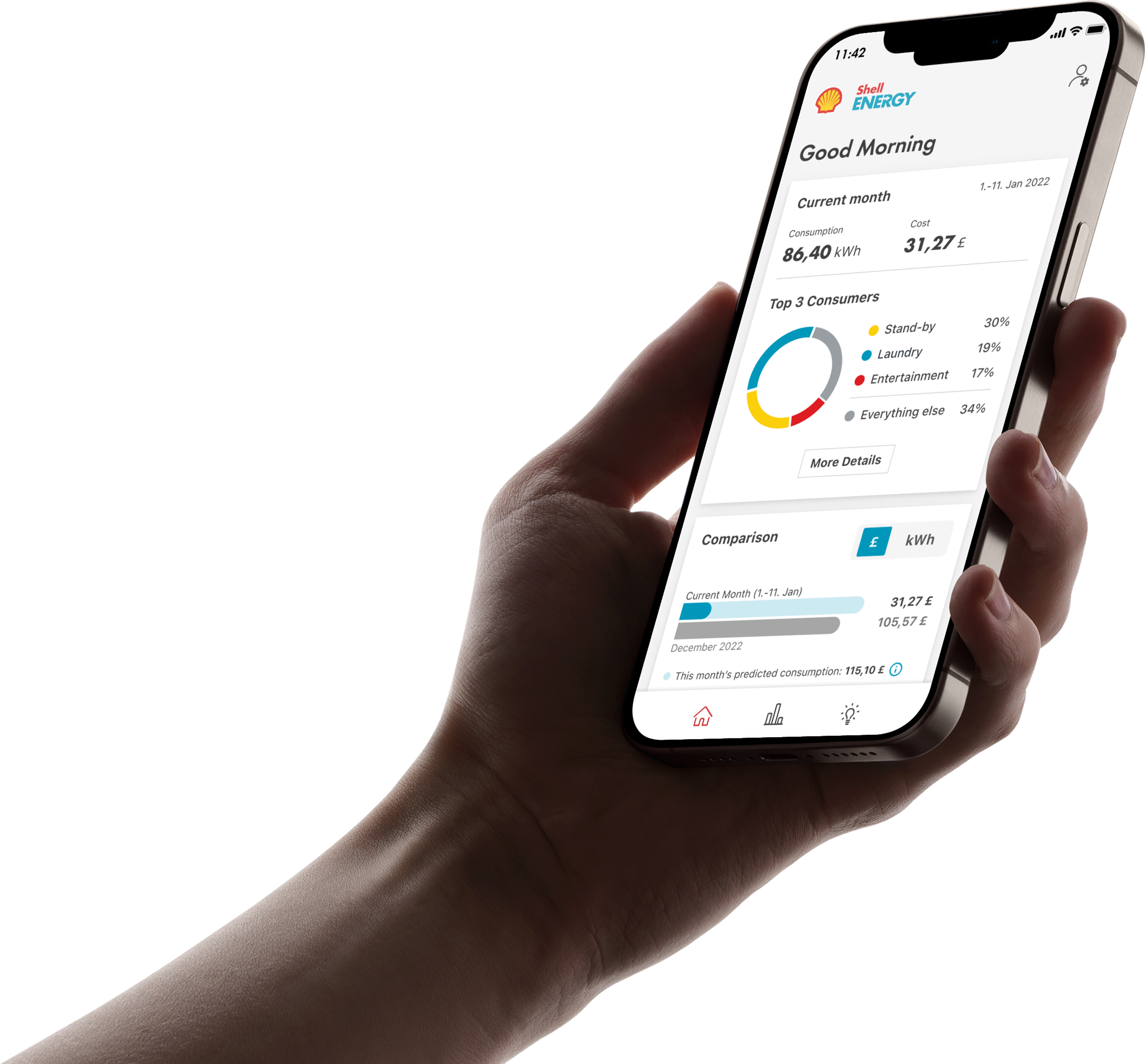 Shell Energy Assistant app screens
